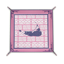 Load image into Gallery viewer, Nantucket Leather Valet/Trinket Tray in Pink and Blue
