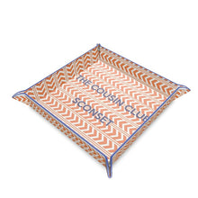 Load image into Gallery viewer, This Way That Way Leather Trinket Tray Orange/White/Blue
