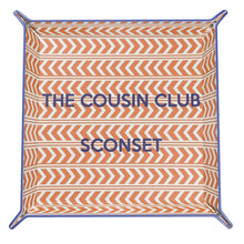 Load image into Gallery viewer, This Way That Way Leather Trinket Tray Orange/White/Blue
