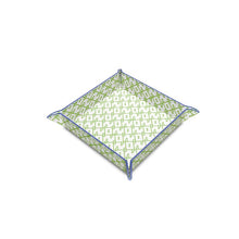 Load image into Gallery viewer, Block Chain Leather Trinket Tray Green/White
