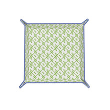 Load image into Gallery viewer, Block Chain Leather Trinket Tray Green/White
