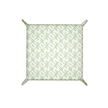 Load image into Gallery viewer, Block Chain Leather Trinket Tray Green/White
