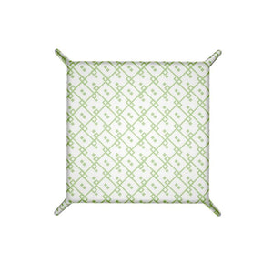 Block Chain Leather Trinket Tray Green/White