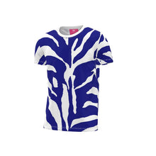 Load image into Gallery viewer, Zebra Blue Primrose Cut and Sew All Over Print T-Shirt
