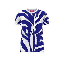 Load image into Gallery viewer, Zebra Blue Primrose Cut and Sew All Over Print T-Shirt
