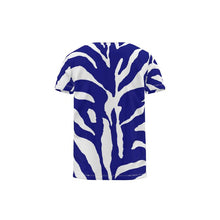 Load image into Gallery viewer, Zebra Blue Primrose Cut and Sew All Over Print T-Shirt
