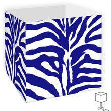 Load image into Gallery viewer, Blue Zebra Primrose Square Lamp Shade
