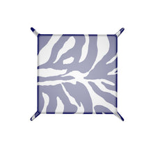 Load image into Gallery viewer, Zebra Blue Primrose Leather Trinket Tray w Red
