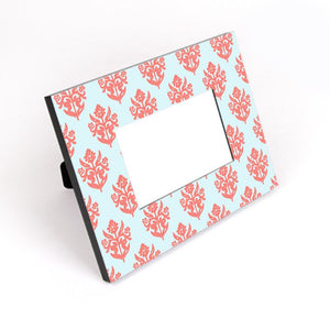 Linocut Indian Flower Photo Frame