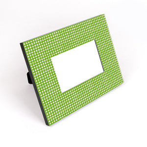 Green and Light Pink Netting Photo Frame