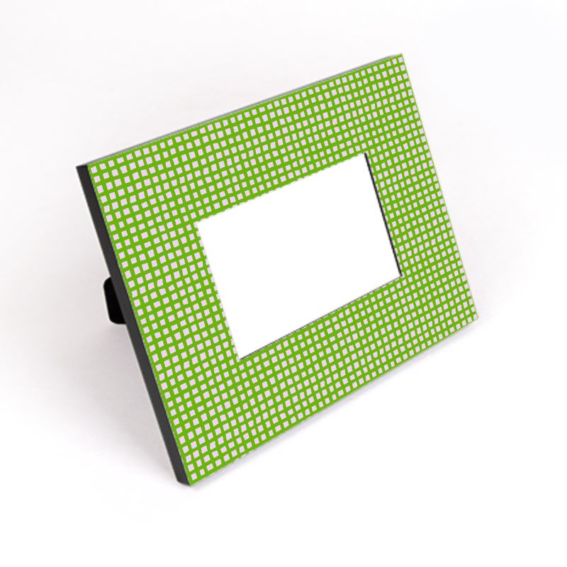 Green and Light Pink Netting Photo Frame