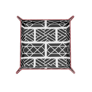 Little Mountain Chippendale Leather Trinket Tray Black/White