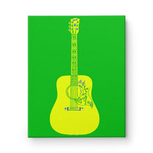 Load image into Gallery viewer, Pop Art Hummingbird Guitar Painting Electric Lime/Pop Yellow
