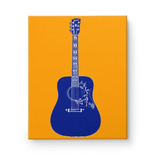 Load image into Gallery viewer, Pop Art Hummingbird Guitar Painting Orange/Blue
