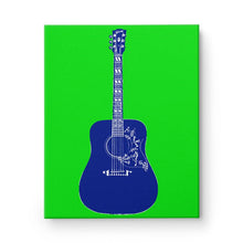 Load image into Gallery viewer, Pop Art Hummingbird Guitar Painting Electric Lime/Bright Blue
