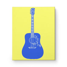 Load image into Gallery viewer, Pop Art Hummingbird Guitar Painting Electric Blue/Pop Yellow
