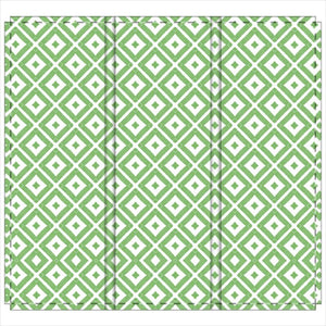 Formal Garden Folding Screen in Green/White