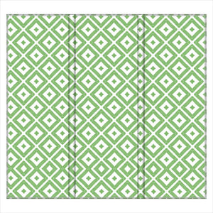 Formal Garden Folding Screen in Green/White