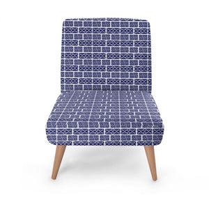 Little Mountain Chippendale Chair in Blue/White