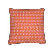Load image into Gallery viewer, This Way That Way Pillow in Orange/Pink/White
