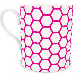 Hot Pink Honeycomb Mug Hot Pink/White