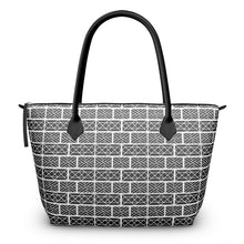 Load image into Gallery viewer, Zip Top Handbag in Little Mountain Chippendale Black and White
