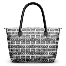 Load image into Gallery viewer, Zip Top Handbag in Little Mountain Chippendale Black and White
