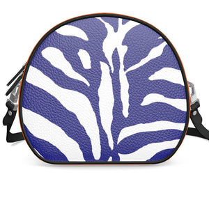 Zebra Blue Primrose Round Box Bag