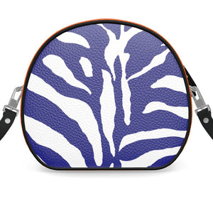 Zebra Blue Primrose Round Box Bag