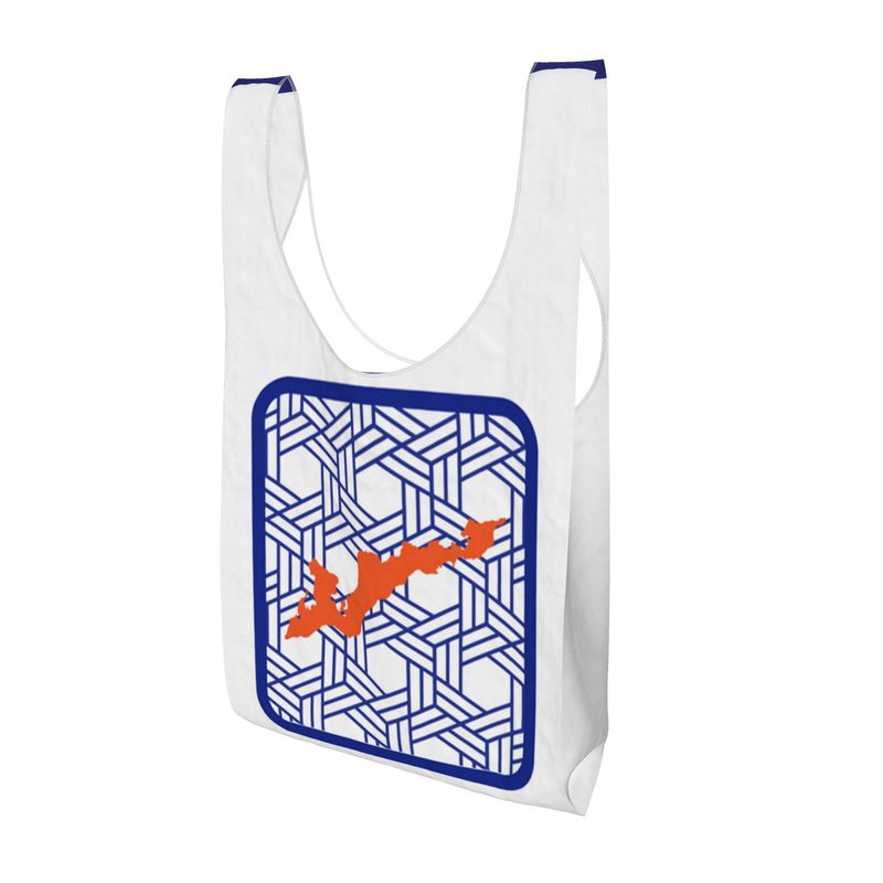 Blue and Orange Fishers Island Shopper Tote