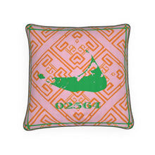 Load image into Gallery viewer, Nantucket Hand Illustrated Chinese Fretwork Pattern Pillow
