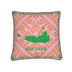 Nantucket Hand Illustrated Chinese Fretwork Pattern Pillow