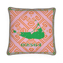 Load image into Gallery viewer, Nantucket Hand Illustrated Chinese Fretwork Pattern Pillow
