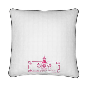 Nantucket Hand Illustrated Chinese Fretwork Pattern Pillow