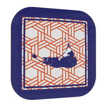 Load image into Gallery viewer, Orange Rattan Nantucket Coaster in Orange and Blue
