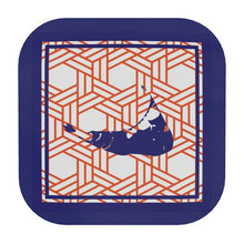 Load image into Gallery viewer, Orange Rattan Nantucket Coaster in Orange and Blue
