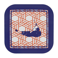 Load image into Gallery viewer, Orange Rattan Nantucket Coaster in Orange and Blue
