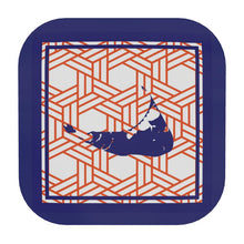 Load image into Gallery viewer, Orange Rattan Nantucket Coaster in Orange and Blue
