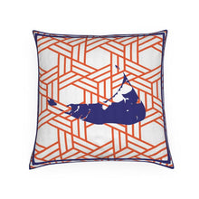 Load image into Gallery viewer, Rattan Orange and Blue Nantucket Pillow
