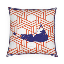 Load image into Gallery viewer, Rattan Orange and Blue Nantucket Pillow
