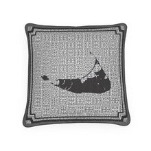 Load image into Gallery viewer, Nantucket Greek Key Fall/Winter Pillow in Gray and Black
