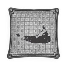 Load image into Gallery viewer, Nantucket Greek Key Fall/Winter Pillow in Gray and Black
