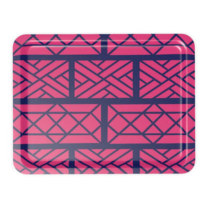 Hot Pink and Navy Chippendale Tray