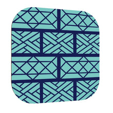 Load image into Gallery viewer, Navy and Turquoise Chippendale Coasters
