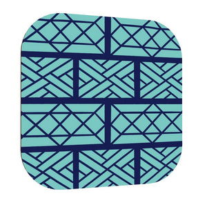 Navy and Turquoise Chippendale Coasters