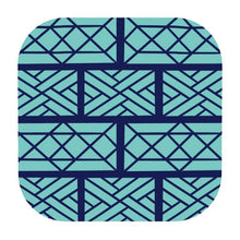 Load image into Gallery viewer, Navy and Turquoise Chippendale Coasters
