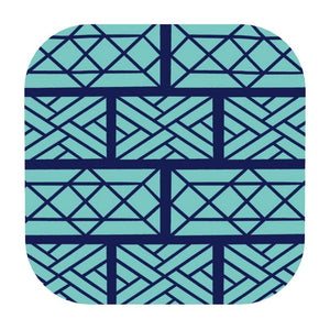 Navy and Turquoise Chippendale Coasters