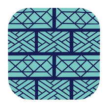 Load image into Gallery viewer, Navy and Turquoise Chippendale Coasters
