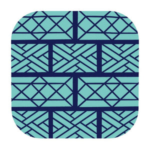 Navy and Turquoise Chippendale Coasters