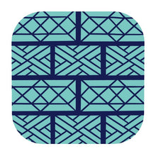 Load image into Gallery viewer, Navy and Turquoise Chippendale Coasters
